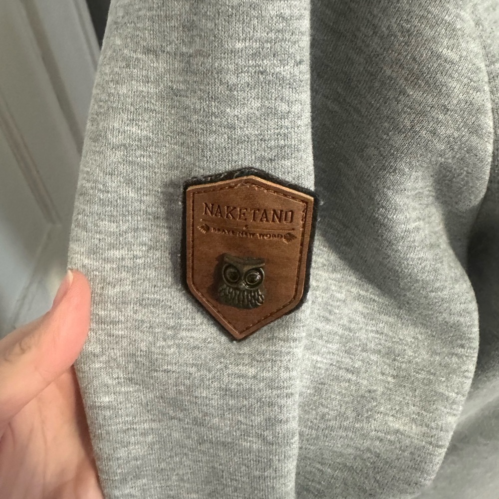 Medium Gray Squirrel Print Naketano Tunic Sweatshirt *no drawstring* - Picture 6 of 8